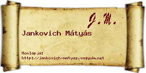 Jankovich Mátyás névjegykártya