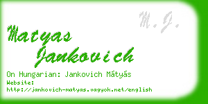 matyas jankovich business card